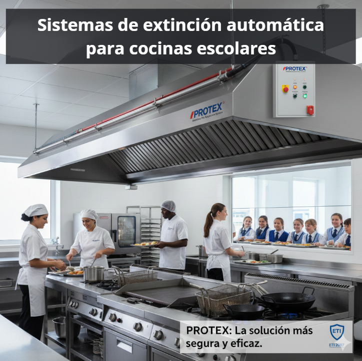 Sistemas de extinción automática para cocinas escolares